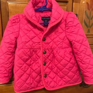 Ralph-Lauren Corduroy-Trim Jacket, Pink, Size 2T-